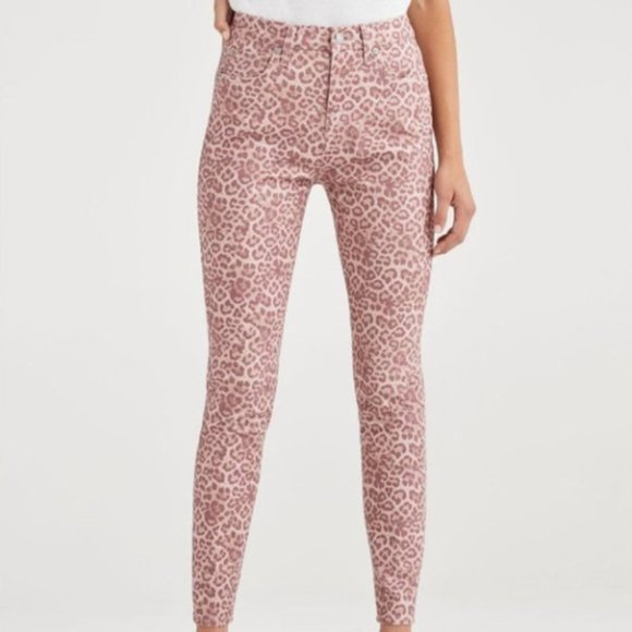 7 For All Mankind Denim - NWOT 7 For All Mankind Pink Leopard Print Jeans